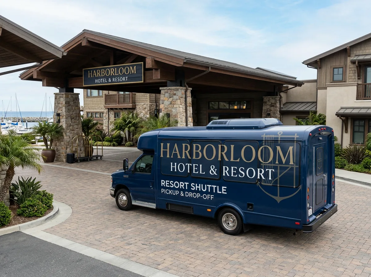 hotel airport shuttle graphics concept