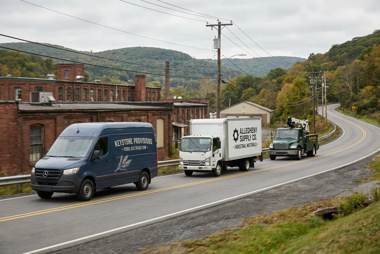 Commercial fleet operating across Pennsylvania service markets