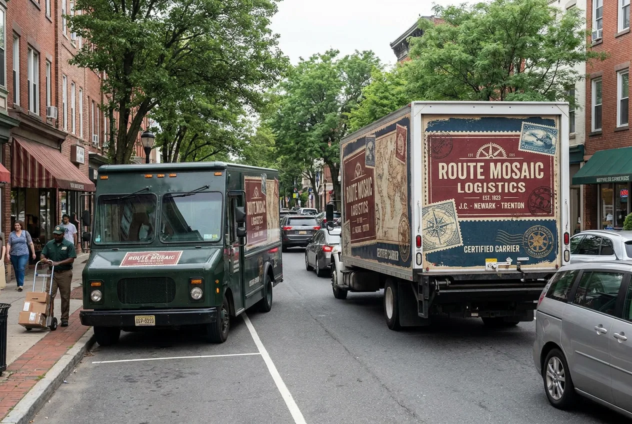 moving and logistics box truck fleet graphics concept