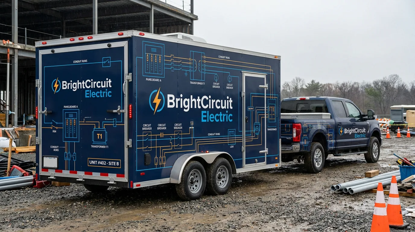 electrical contractor enclosed equipment trailer with access doors clear