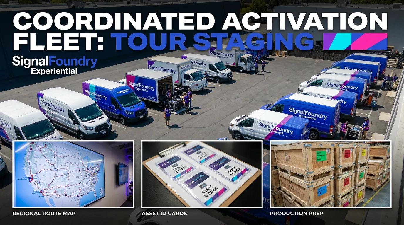 multi city experiential tour fleet with coordinated campaign graphics