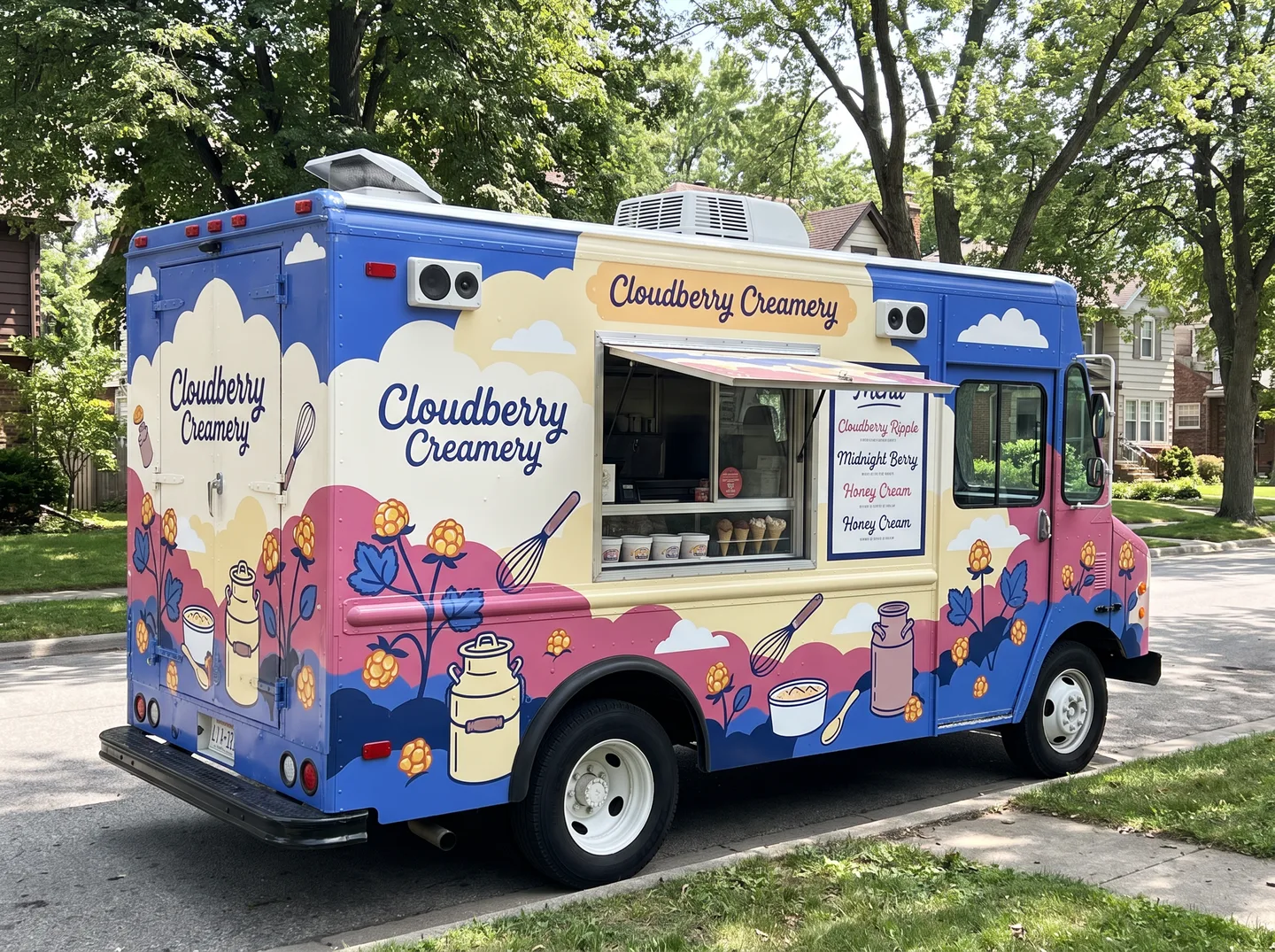 ice cream truck route graphics concept