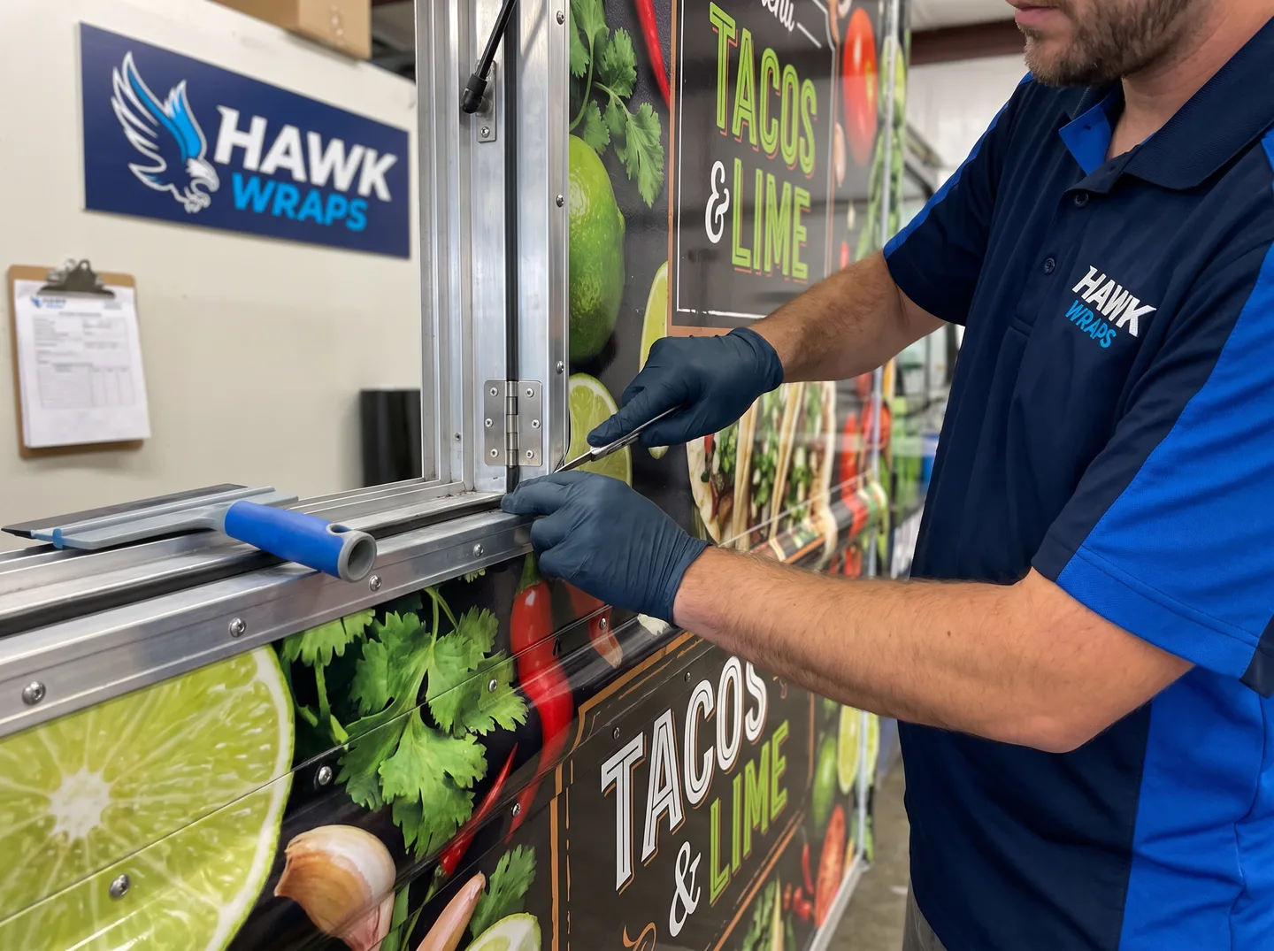 food truck service window wrap detail