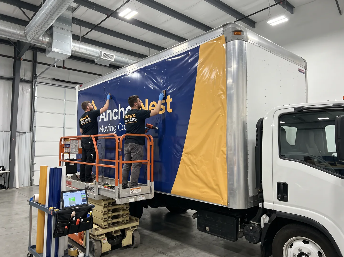 moving truck wrap installation concept