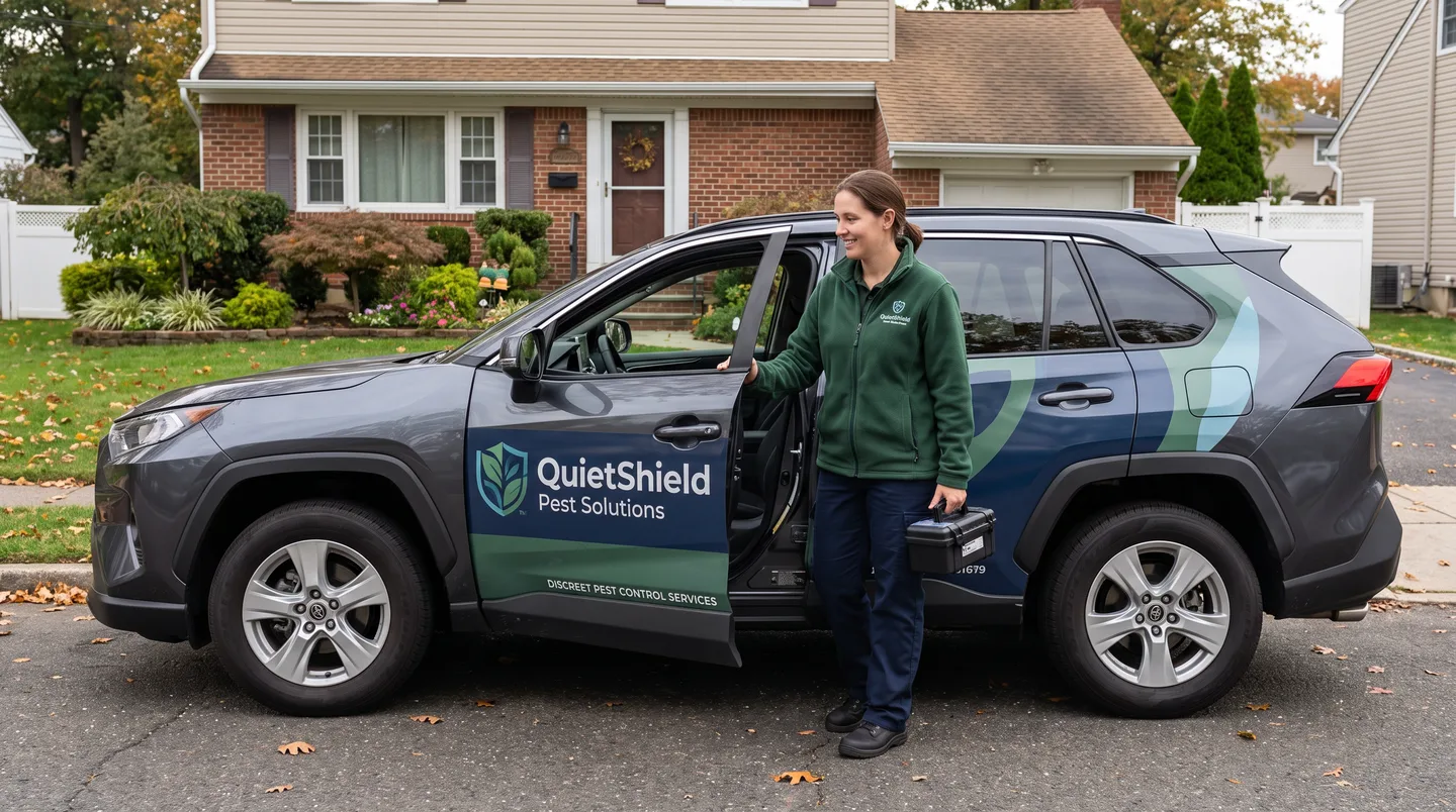 residential pest control compact SUV with restrained partial wrap