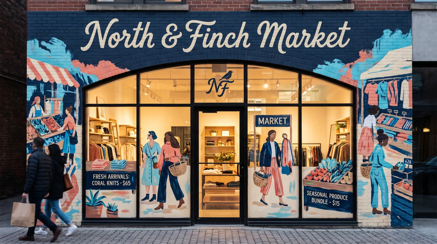 retail storefront window graphics with clear entrance and sightlines