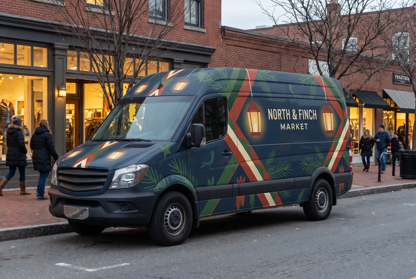 seasonal campaign — wrapped van — holiday promotion