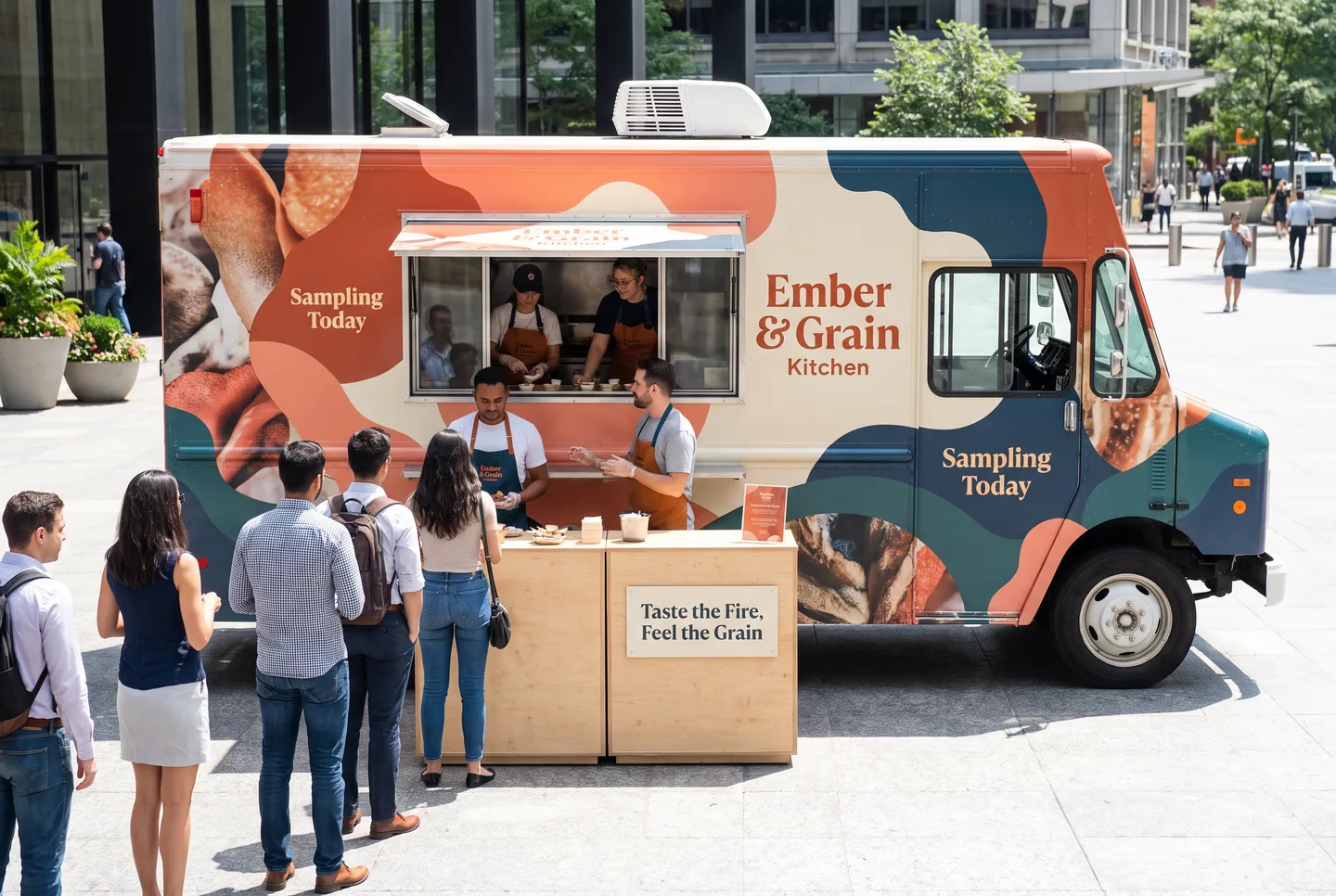 pop-up activation — food sampling truck