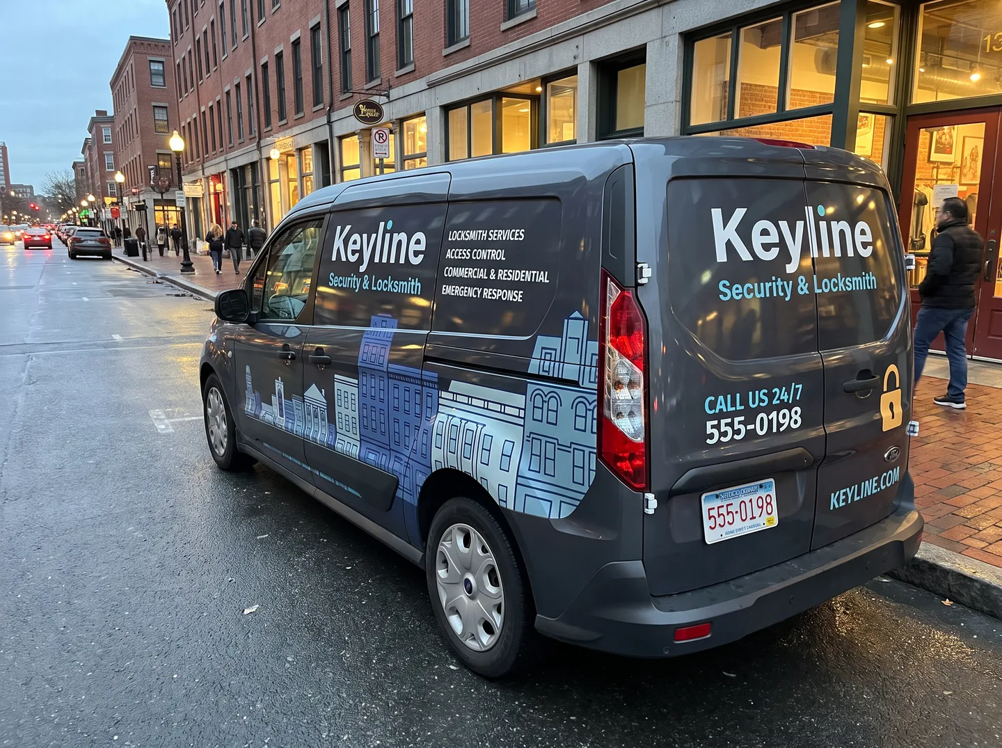 compact locksmith van graphics concept
