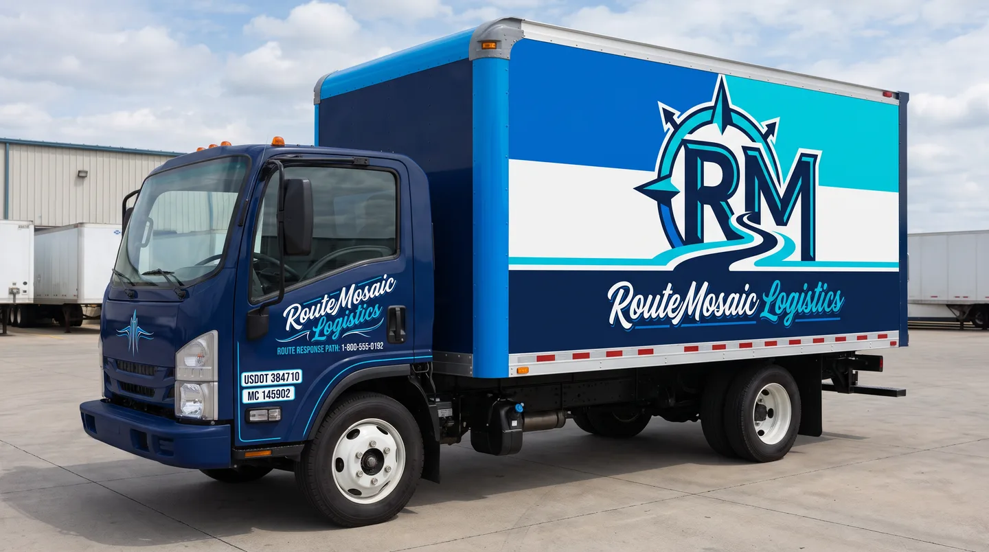 box truck door lettering and approved identifier layout