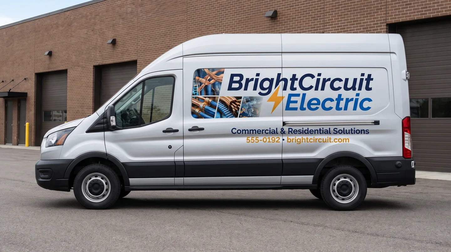 high roof van focused business lettering