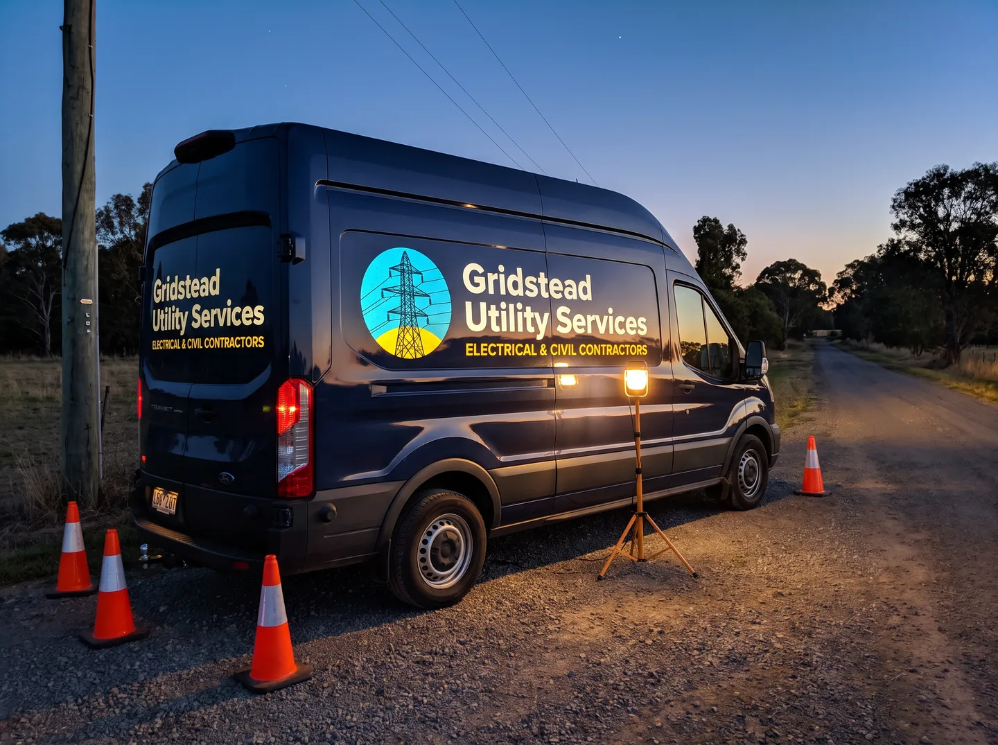 utility van reflective lettering concept