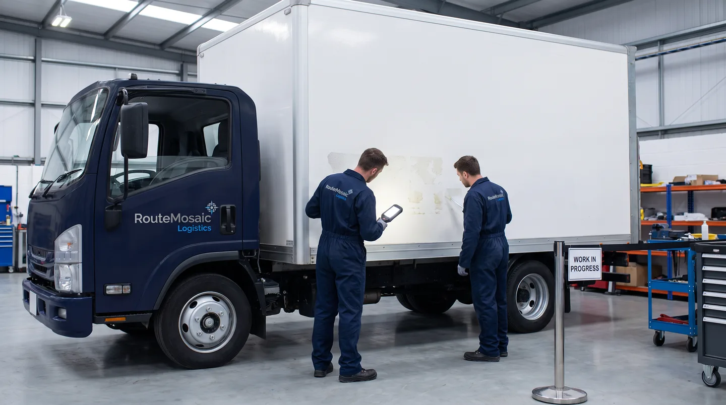 box truck panels during post-removal residue inspection
